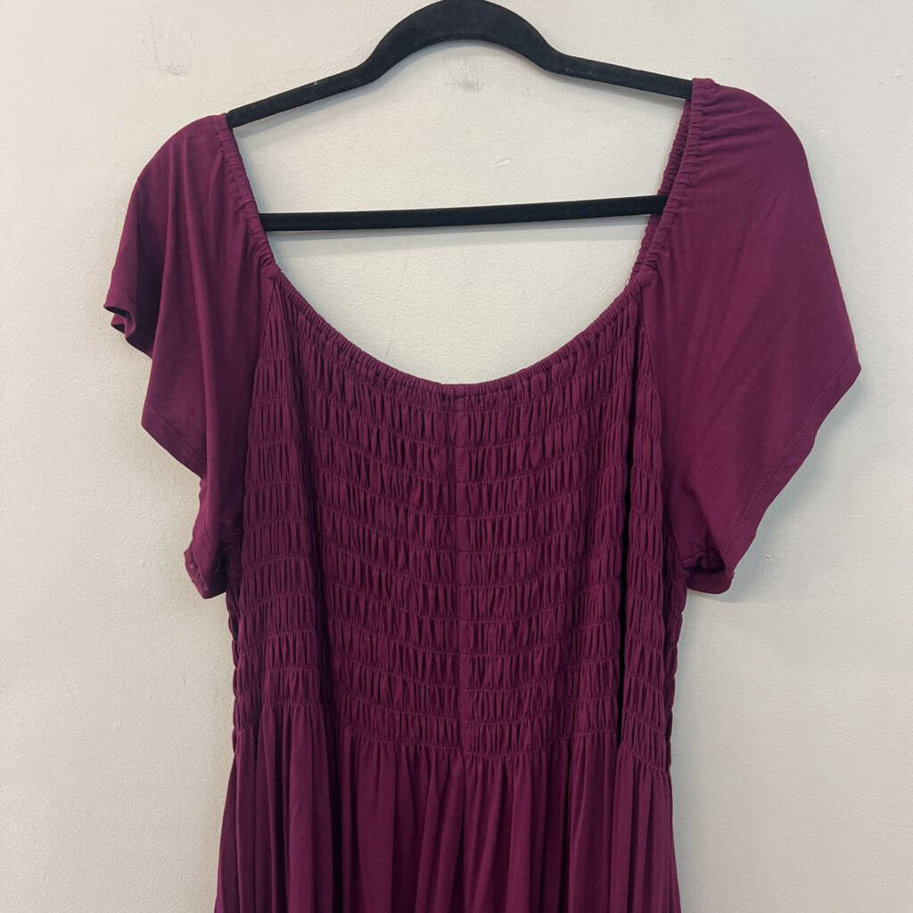 Lane Bryant Purple Tie Dye Hem Short Sleeve Dress 18/20