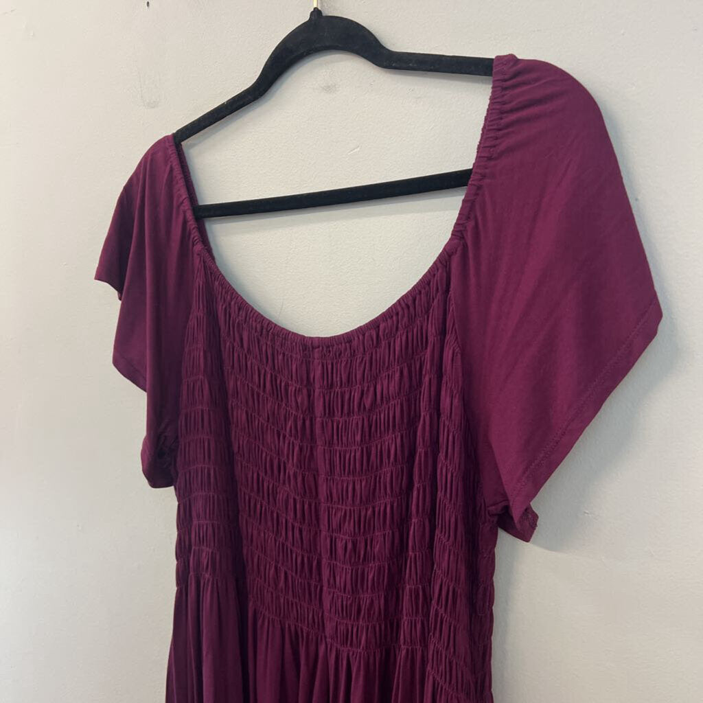 Lane Bryant Purple Tie Dye Hem Short Sleeve Dress 18/20