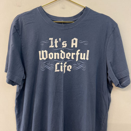Life Is Good Blue/ White It's A Wonderful Life Short Sleeve Graphic Tee Large