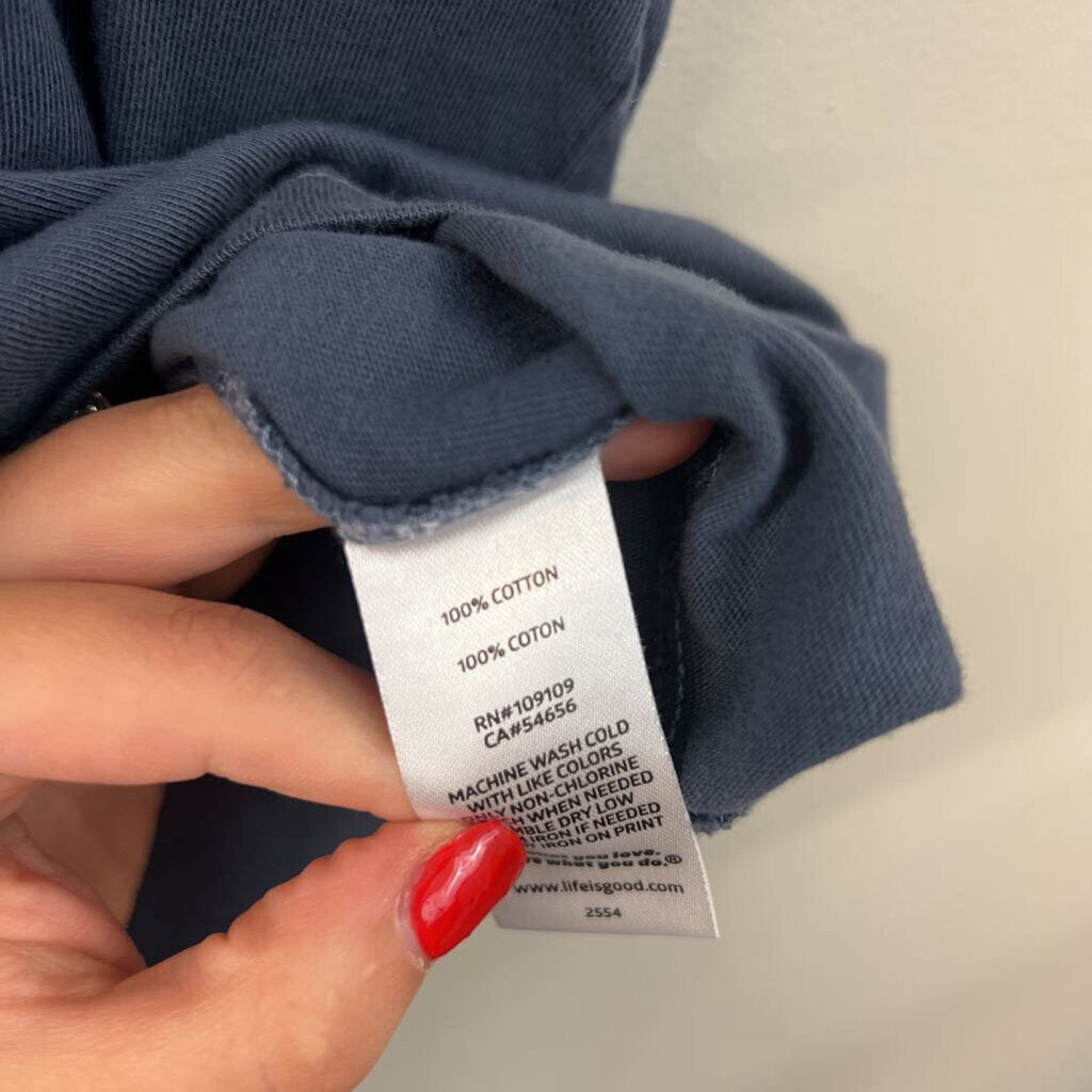 Life Is Good Blue/ White It's A Wonderful Life Short Sleeve Graphic Tee Large