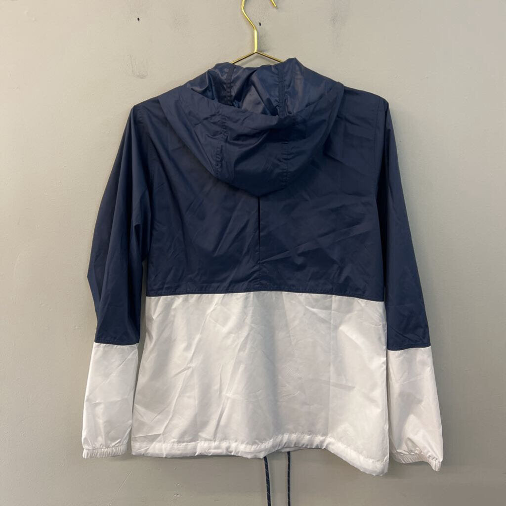 Columbia Navy/ White Hooded Windbreaker Jacket Small