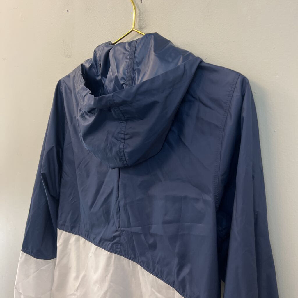 Columbia Navy/ White Hooded Windbreaker Jacket Small