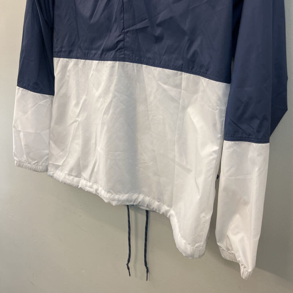 Columbia Navy/ White Hooded Windbreaker Jacket Small