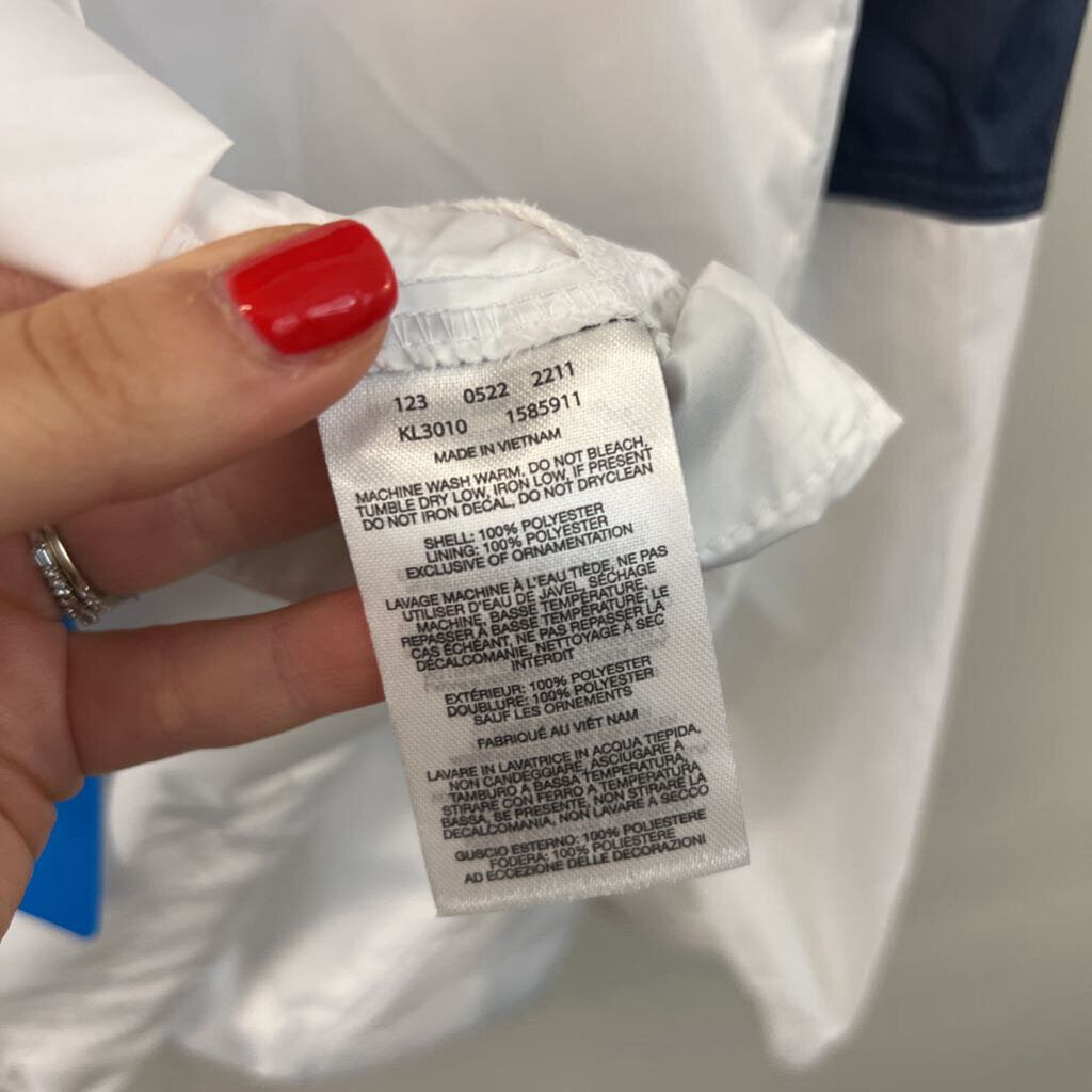 Columbia Navy/ White Hooded Windbreaker Jacket Small