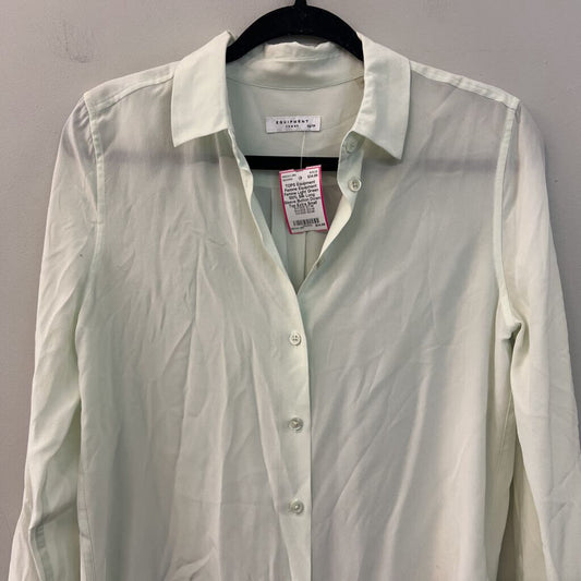 Equipment Femme Light Green 100% Silk Long Sleeve Button Down Top Extra Small
