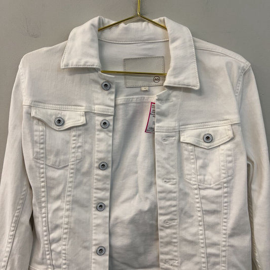 AG White Denim Long Sleeve Denim Jacket Small