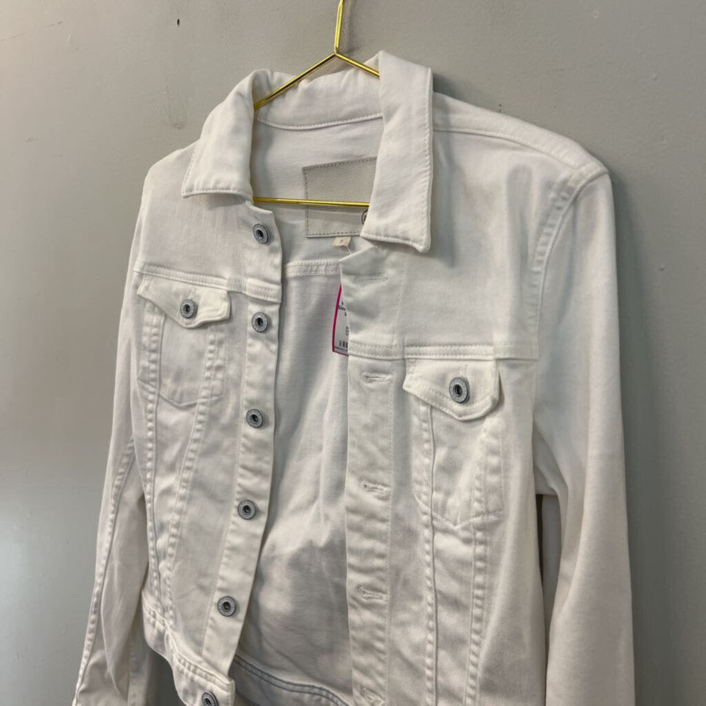 AG White Denim Long Sleeve Denim Jacket Small