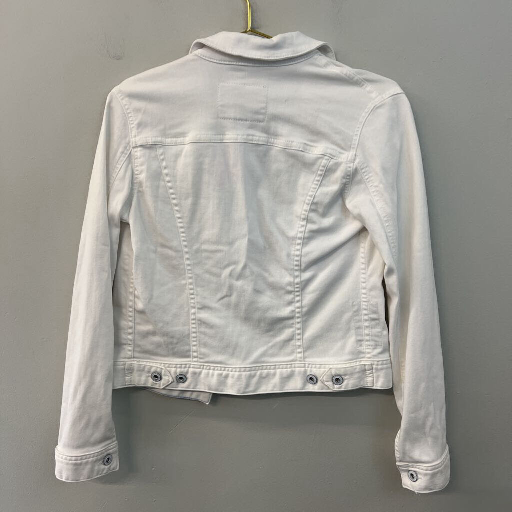 AG White Denim Long Sleeve Denim Jacket Small