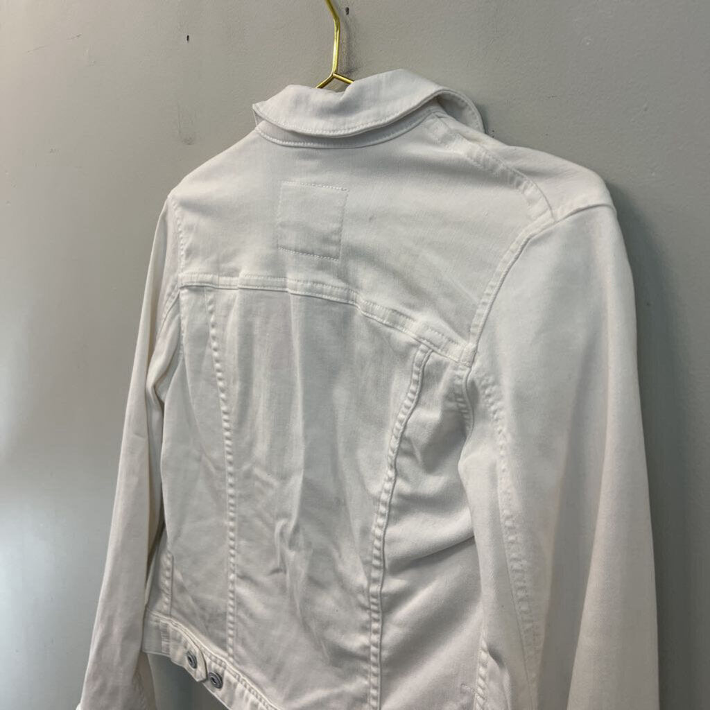 AG White Denim Long Sleeve Denim Jacket Small