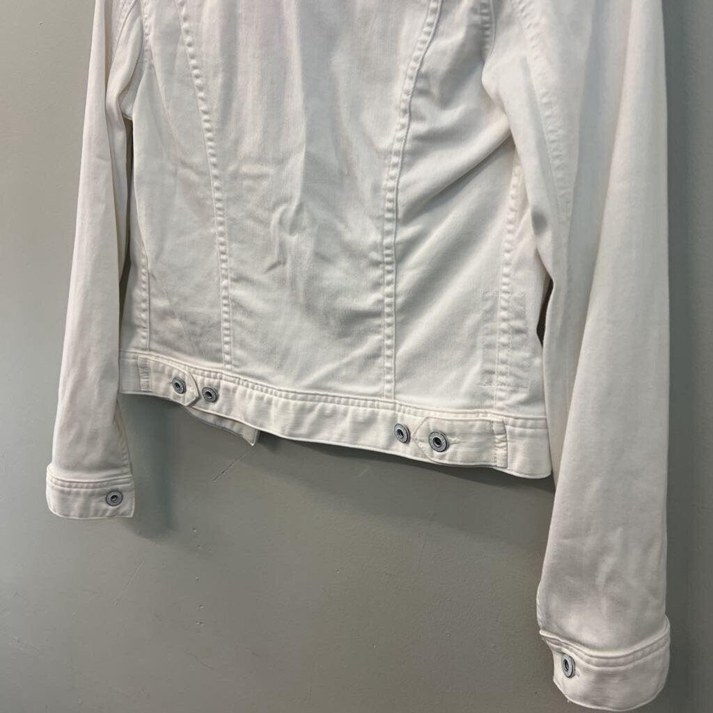 AG White Denim Long Sleeve Denim Jacket Small