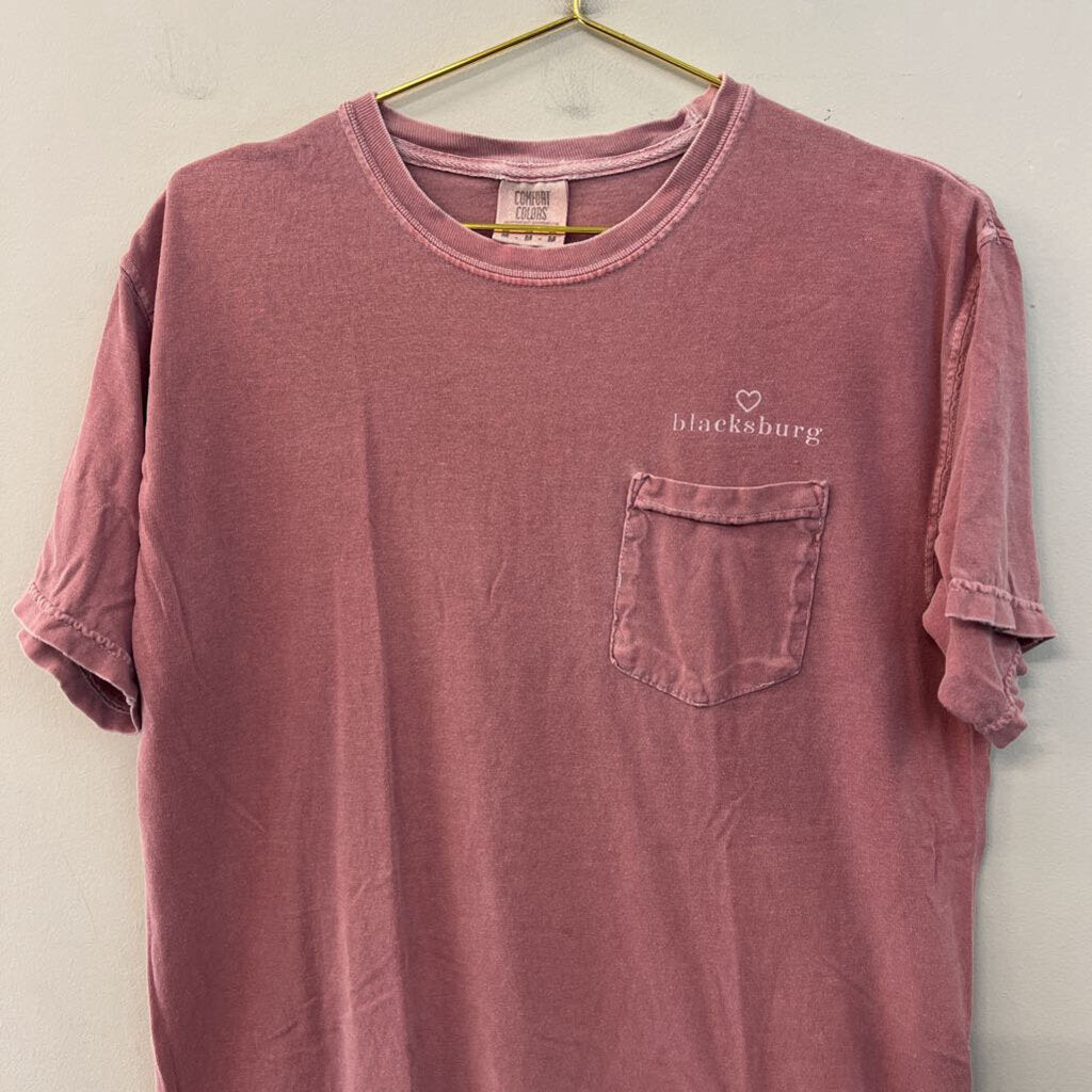 Comfort Colors Pink Blacksburg Short Sleeve Graphic Tee Medium