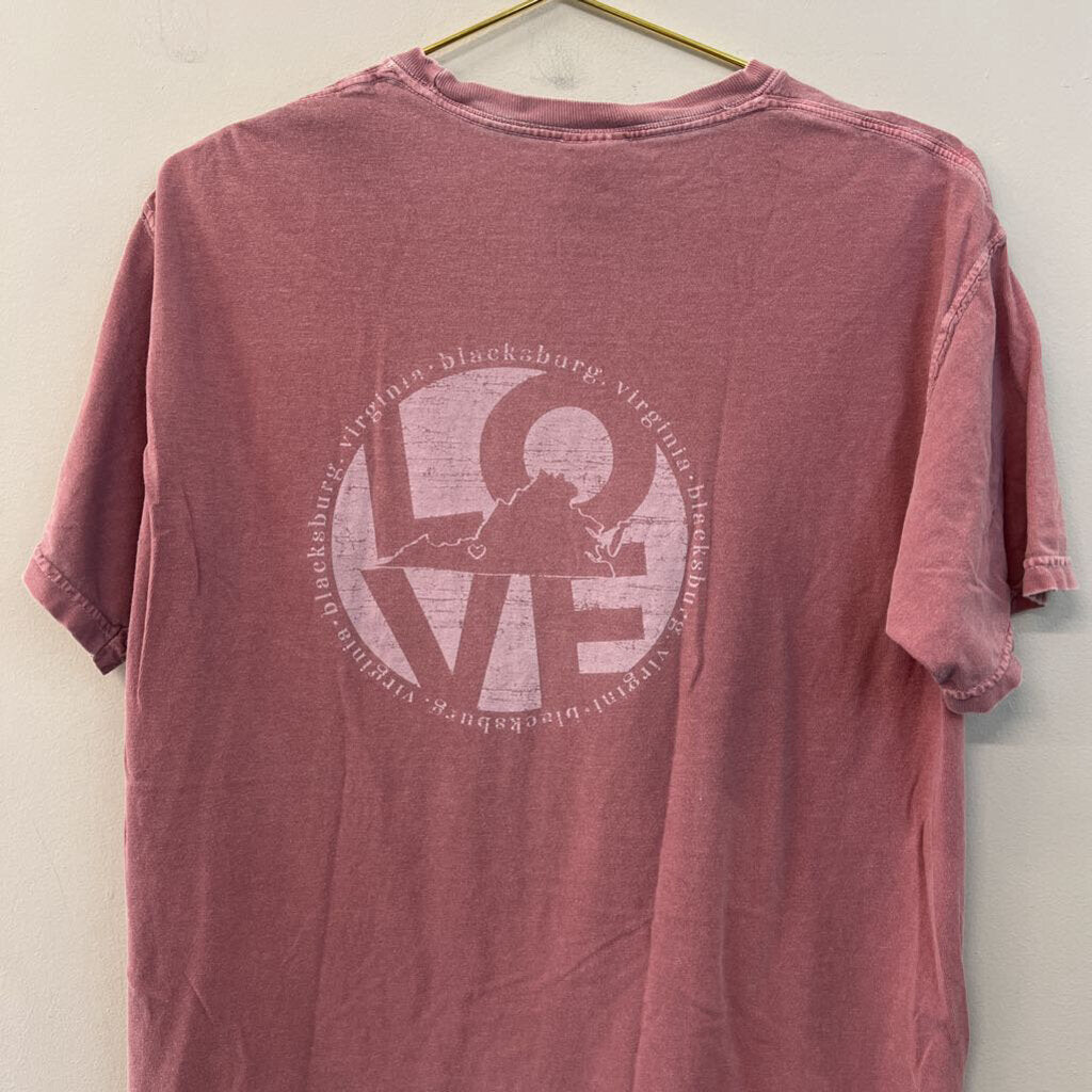 Comfort Colors Pink Blacksburg Short Sleeve Graphic Tee Medium