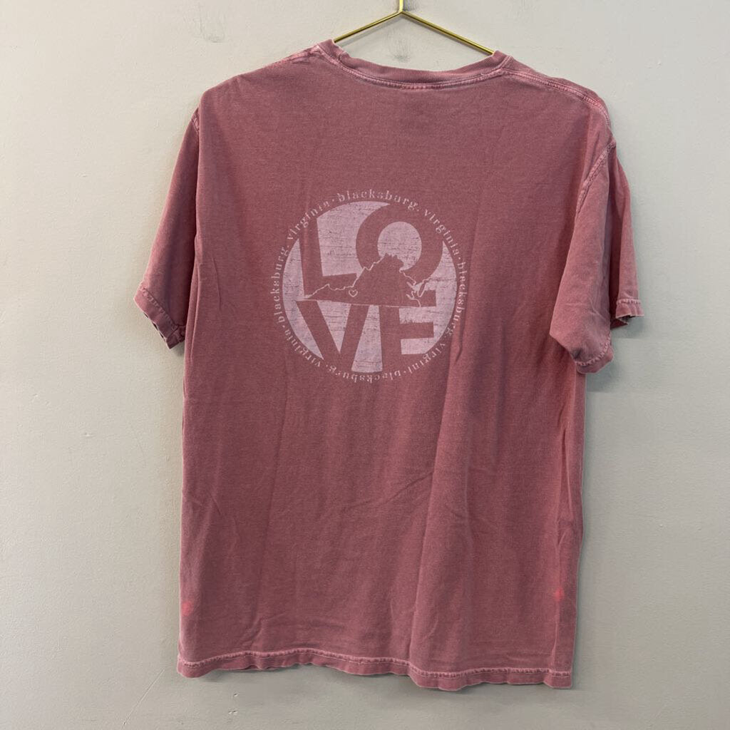 Comfort Colors Pink Blacksburg Short Sleeve Graphic Tee Medium