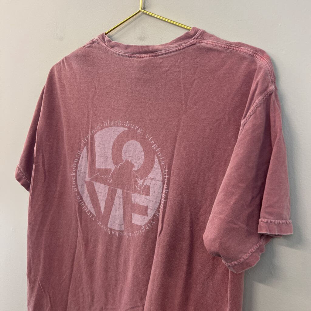 Comfort Colors Pink Blacksburg Short Sleeve Graphic Tee Medium