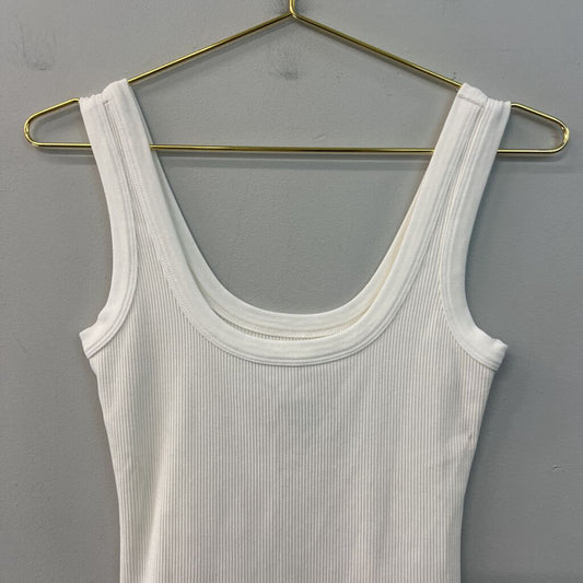 Citizens of Humanity Cream Ribbed Cropped Tank Top Extra Small