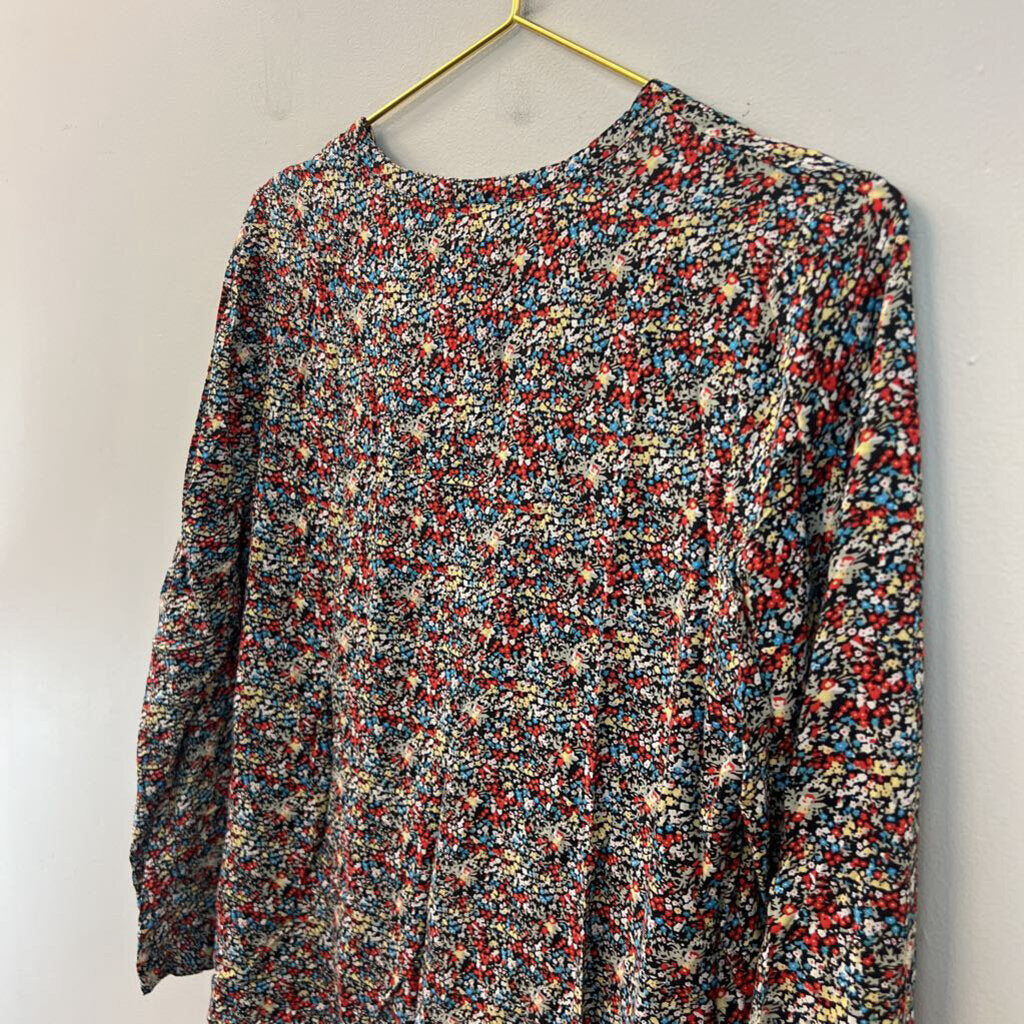 Meadow Rue Black/ Multi Print Long Sleeve Top Small
