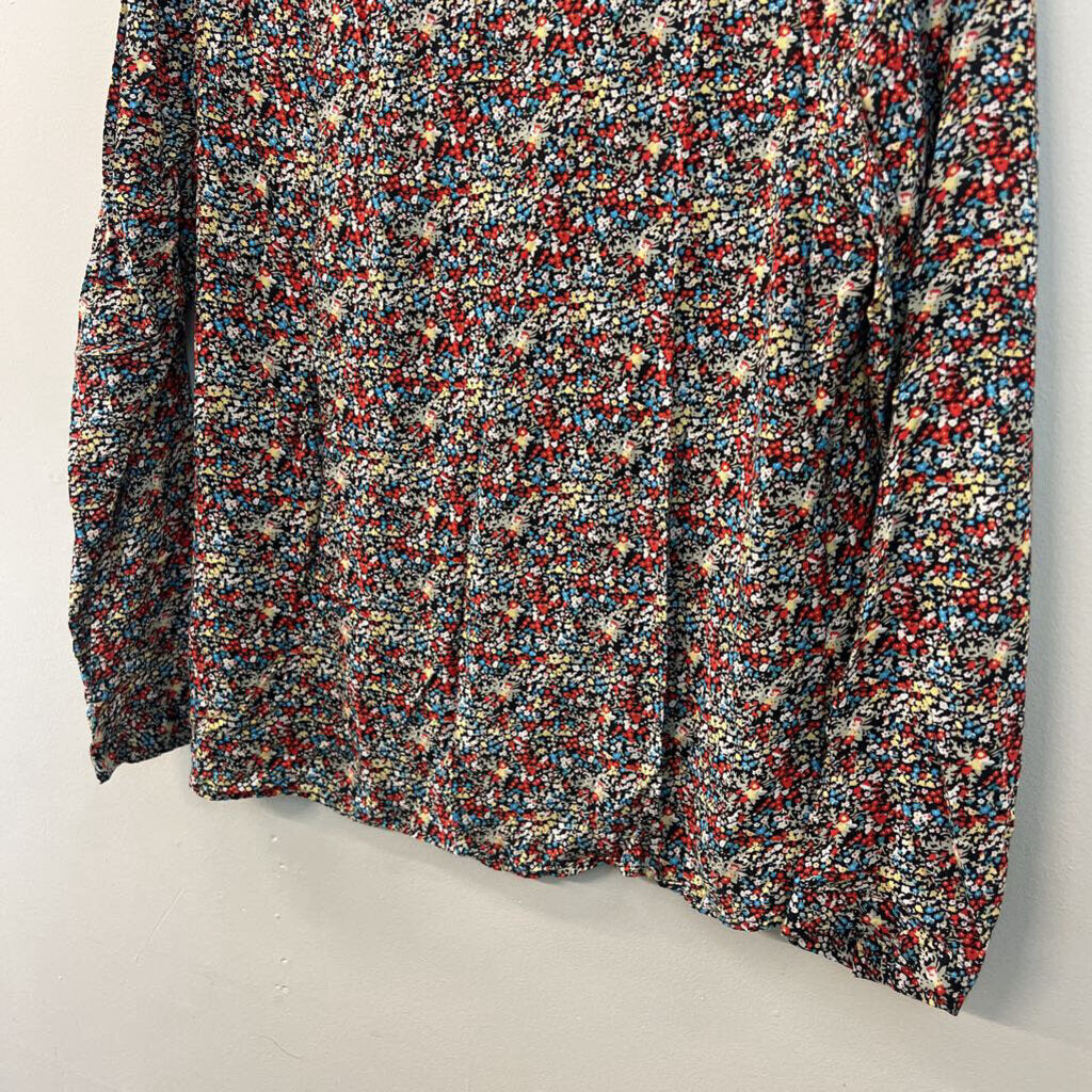 Meadow Rue Black/ Multi Print Long Sleeve Top Small