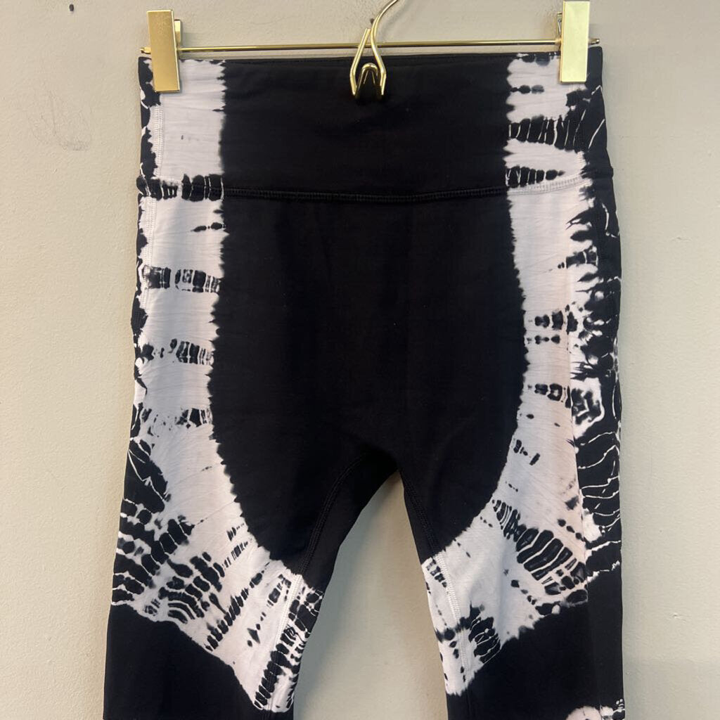 Vimmia Black/ White Tie Dye Side Athletic Leggings Extra Small