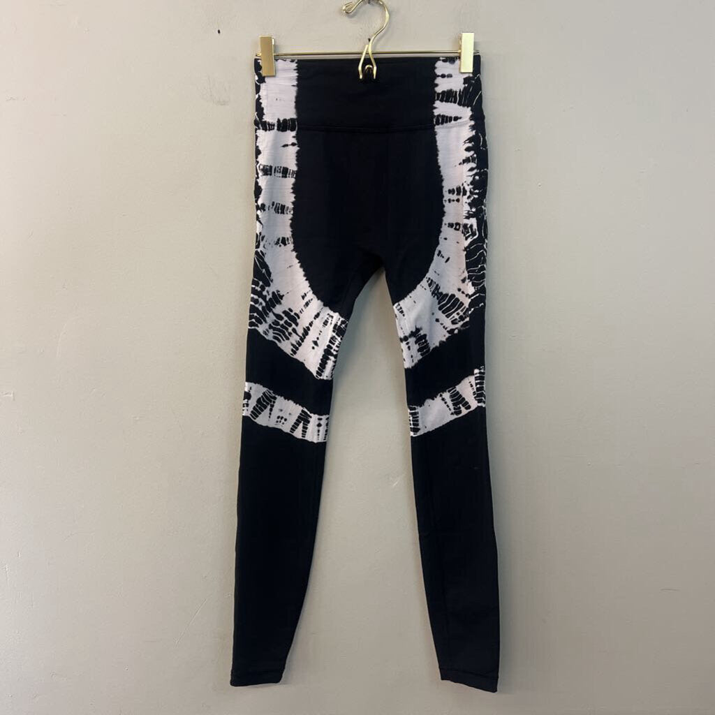 Vimmia Black/ White Tie Dye Side Athletic Leggings Extra Small