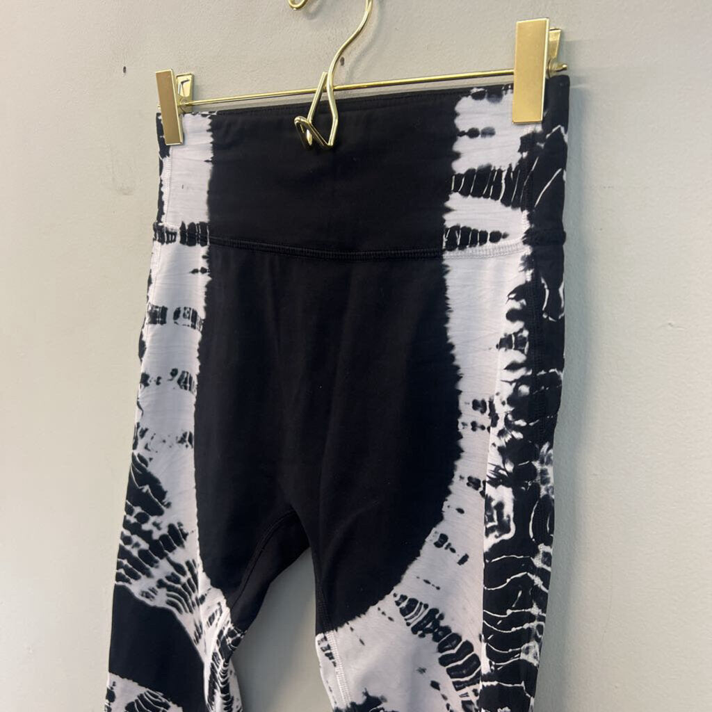 Vimmia Black/ White Tie Dye Side Athletic Leggings Extra Small