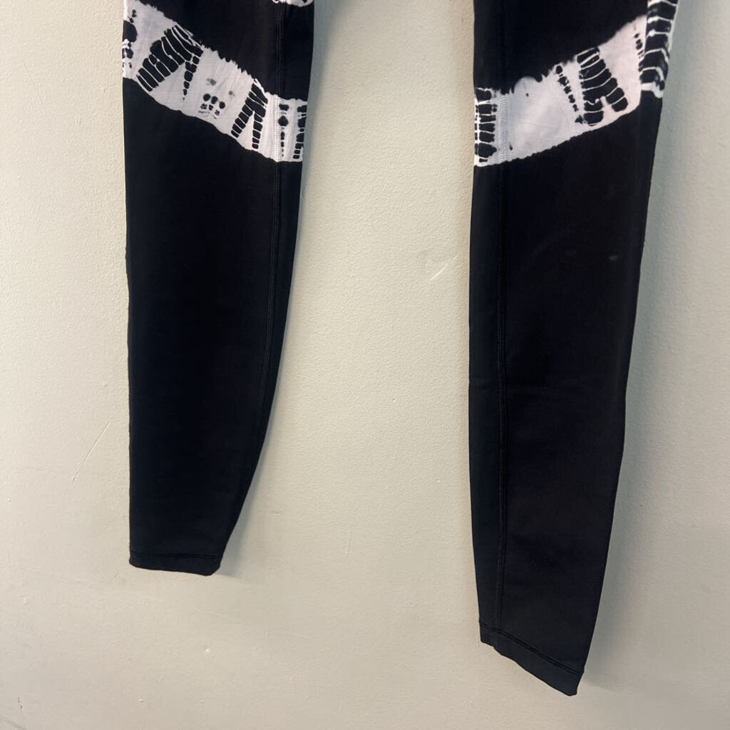 Vimmia Black/ White Tie Dye Side Athletic Leggings Extra Small