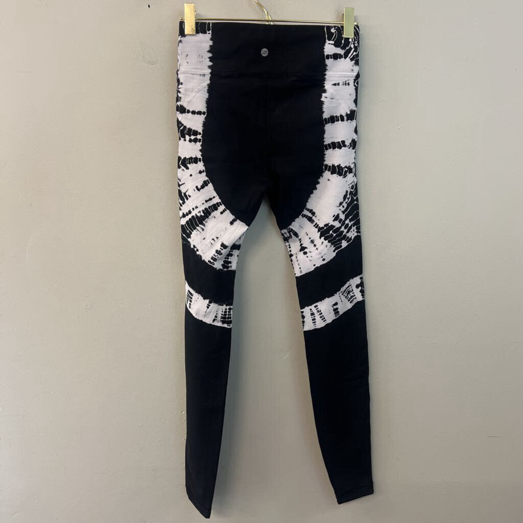 Vimmia Black/ White Tie Dye Side Athletic Leggings Extra Small