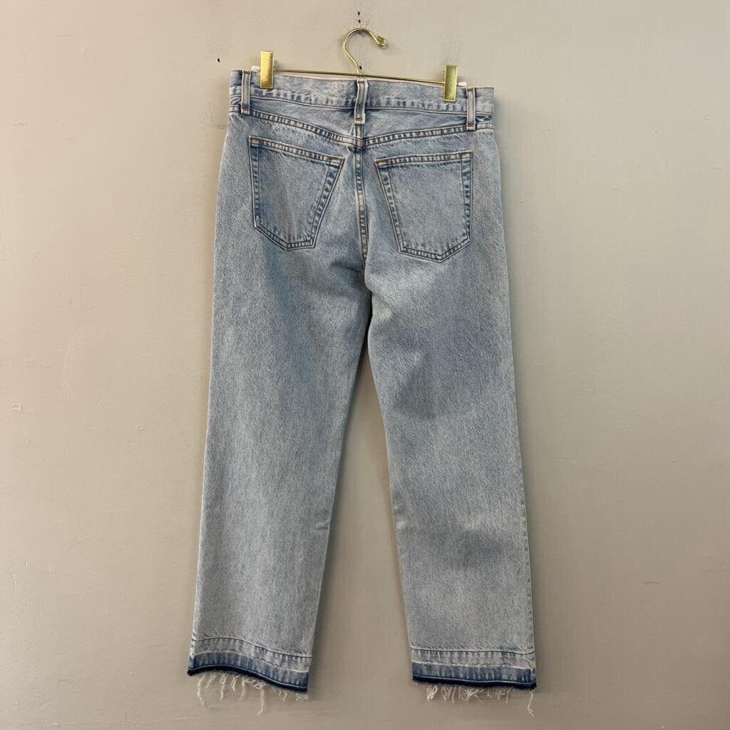 AskkNY Light Wash Distressed Mom Jeans 26