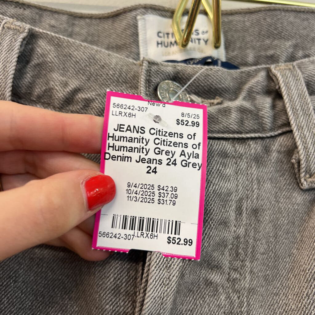 Citizens of Humanity Grey Ayla Denim Jeans 24