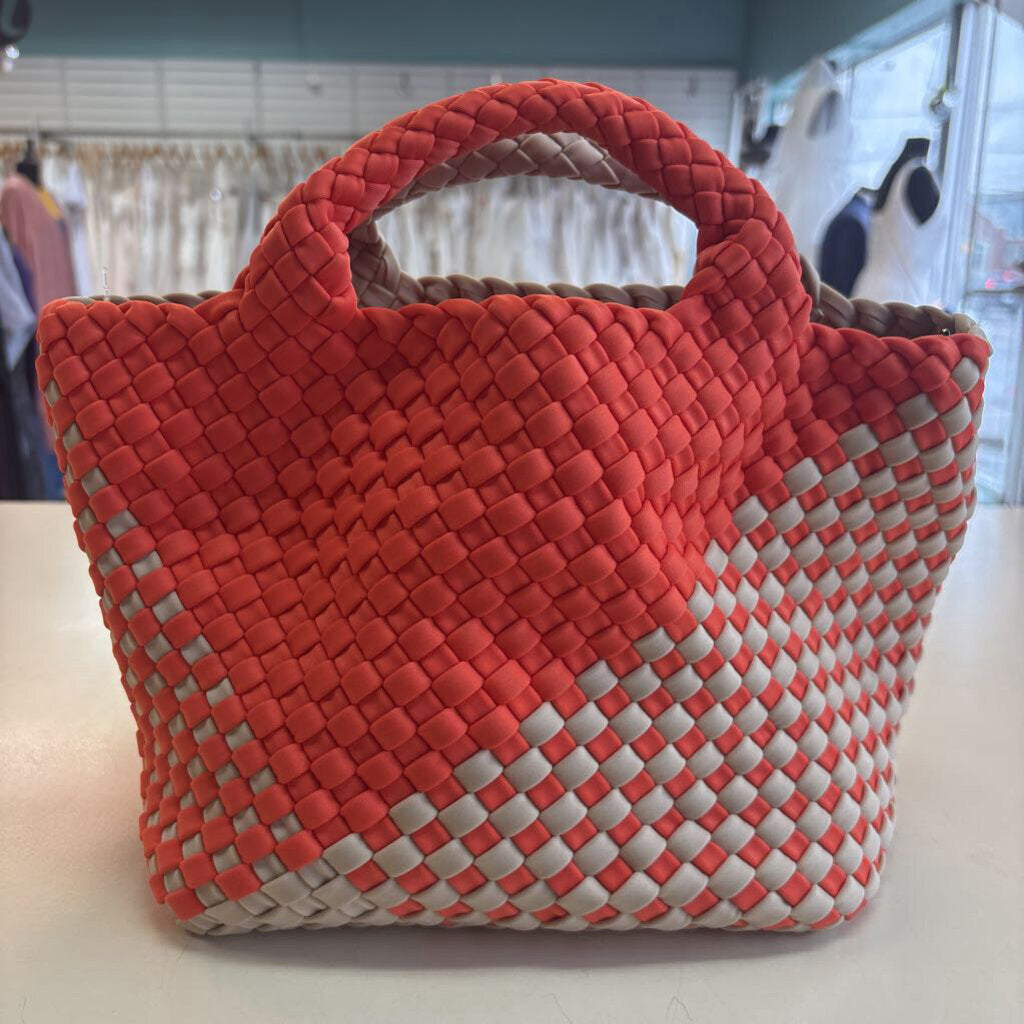 Naghedi Orange/ Cream St. Barths Petit Tote Purse