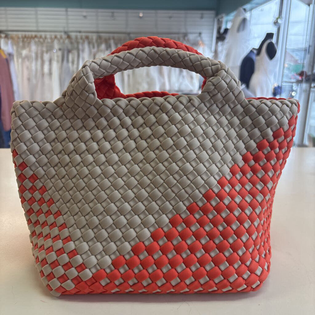 Naghedi Orange/ Cream St. Barths Petit Tote Purse