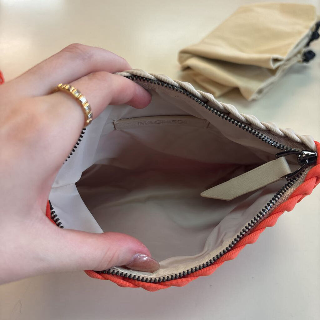 Naghedi Orange/ Cream St. Barths Petit Tote Purse