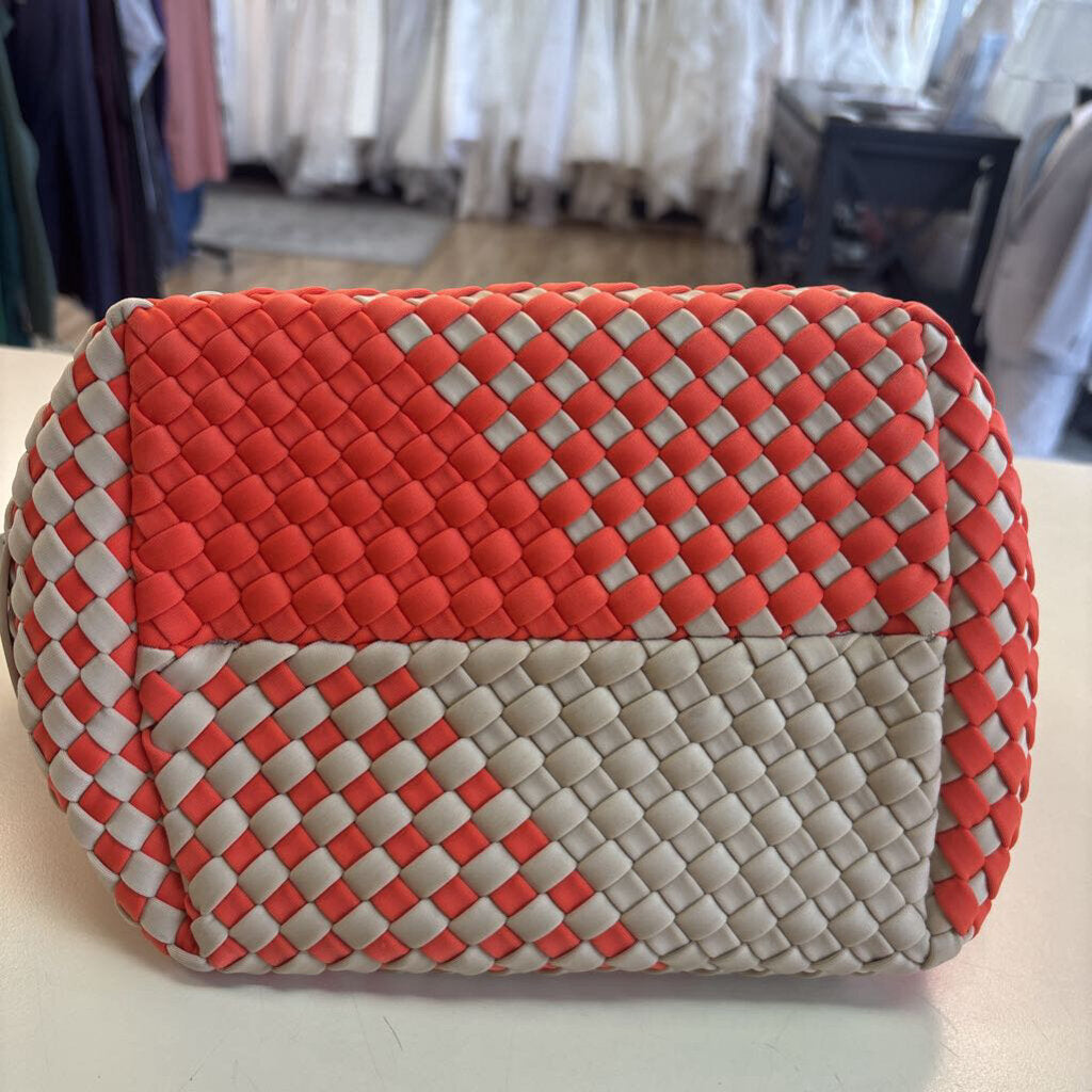 Naghedi Orange/ Cream St. Barths Petit Tote Purse