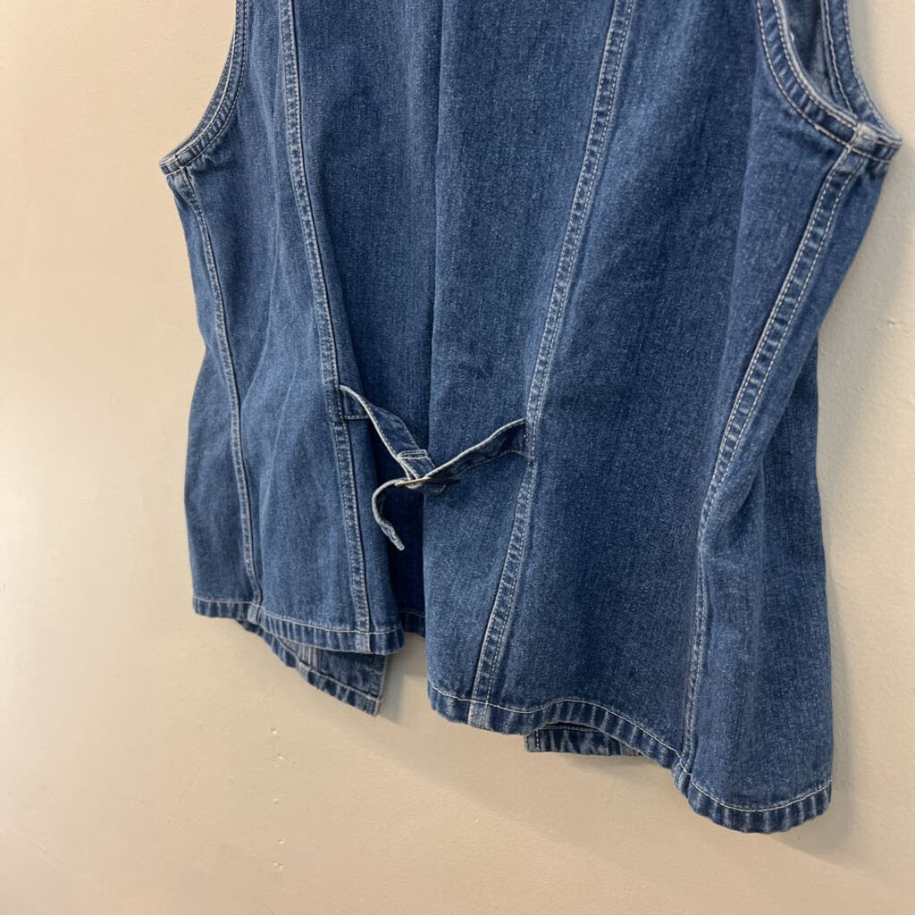 Eddie Bauer Denim Button Down Vest Top Medium