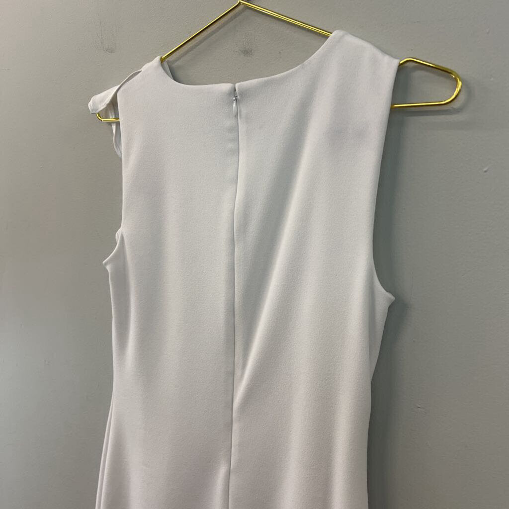 White House Black Market Whtie Ruffle Detail Sleeveless Dress Extra Small