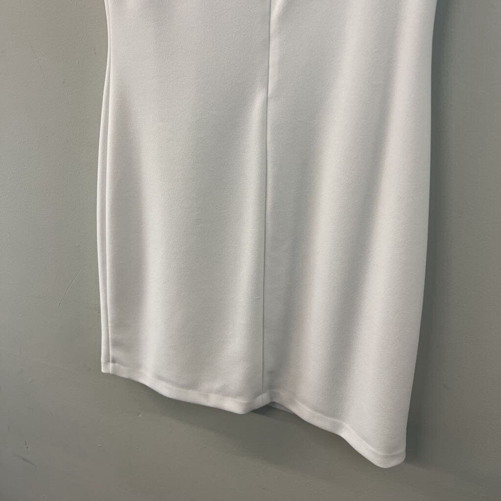 White House Black Market Whtie Ruffle Detail Sleeveless Dress Extra Small