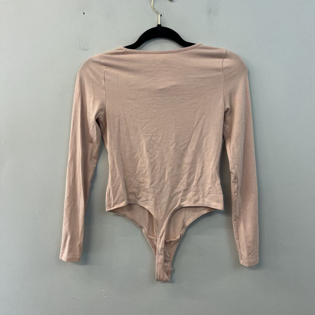 True Hues Blush Long Sleeve Bodysuit Extra Small