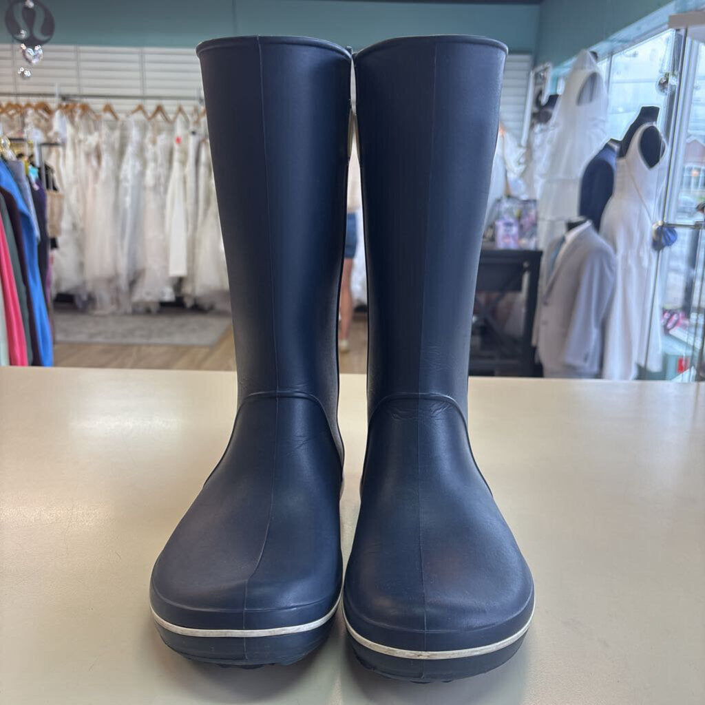 Crocs Navy Jaunt Tall Rain Boots 8