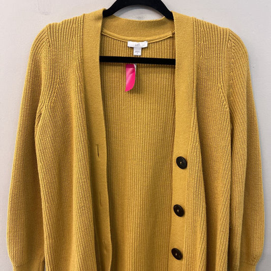 J Jill Golden Yellow Knit Long Sleeve Cardigan Sweater Small