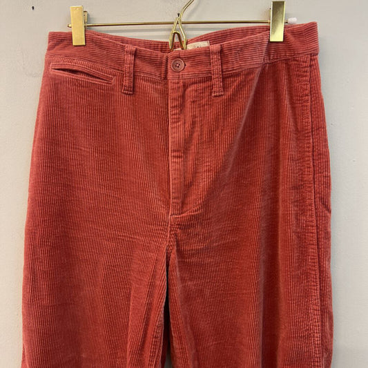 Madewell Orange Corduroy Slim Emmett Wide Leg Crop Pants 27