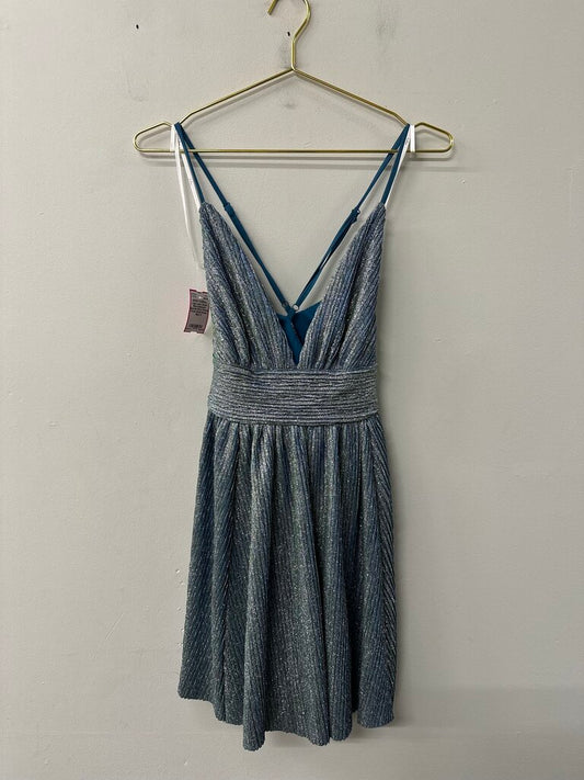 Lulus Green/ Blue Iridescent Sparkle Short Formal Dress Small