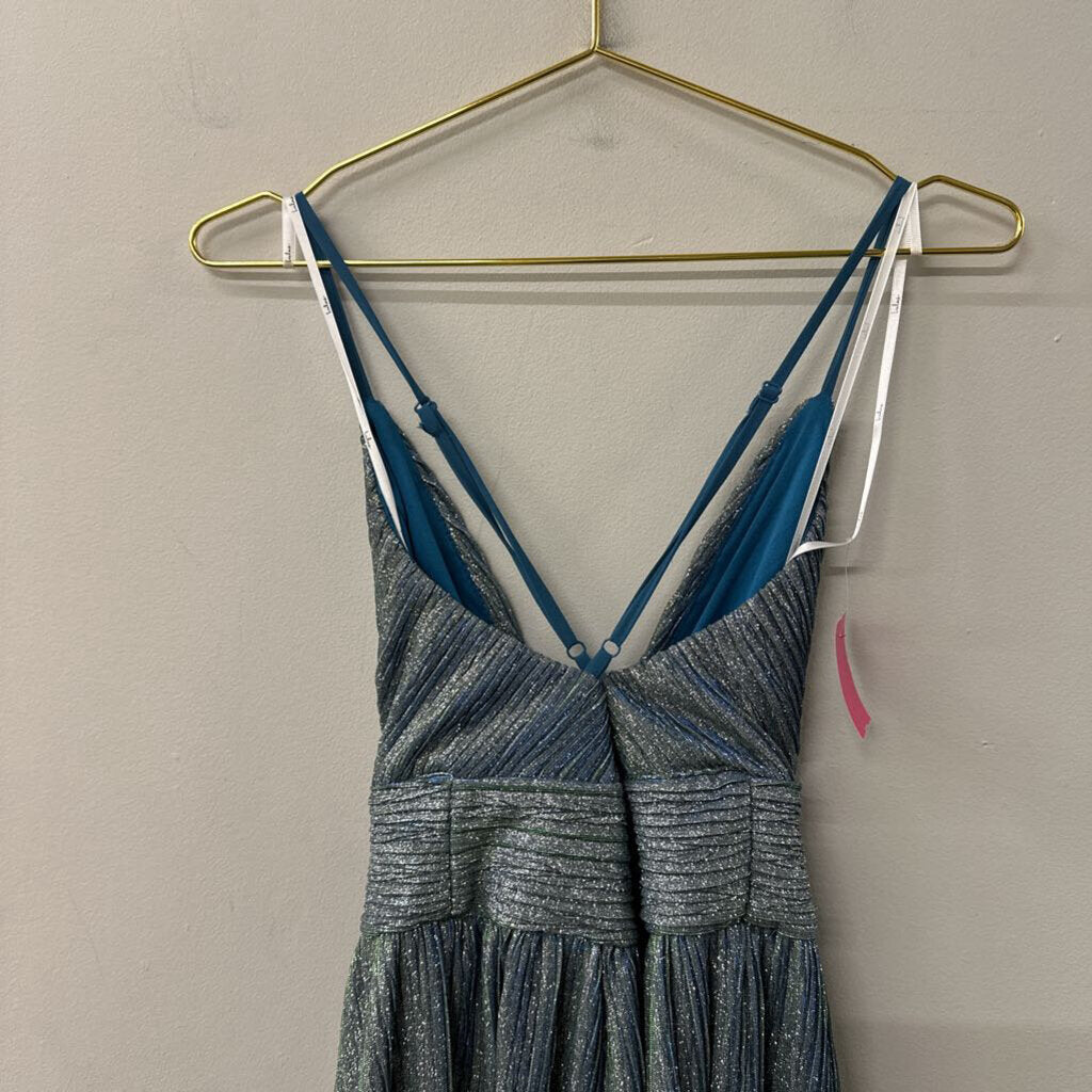 Lulus Green/ Blue Iridescent Sparkle Short Formal Dress Small