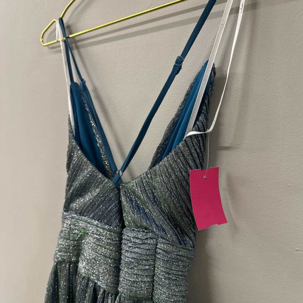 Lulus Green/ Blue Iridescent Sparkle Short Formal Dress Small