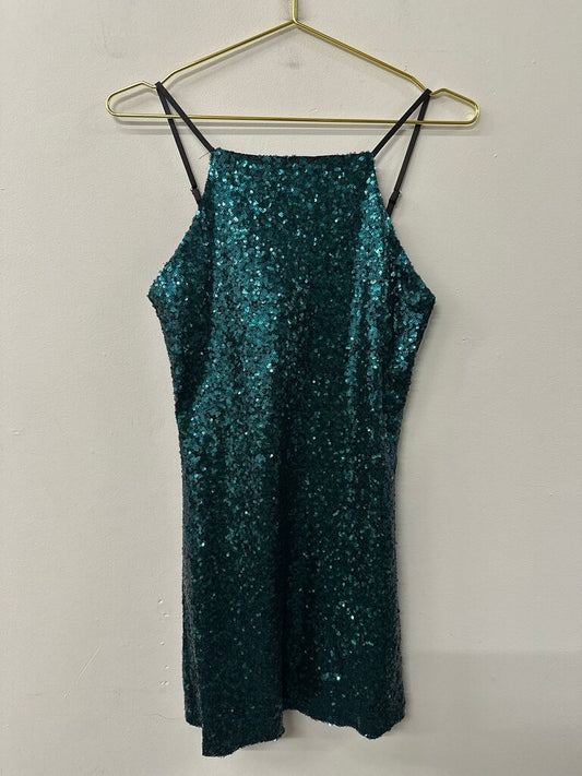 Lulus Green Sequin Short Formal Dress Extra Small
