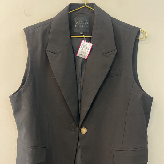 Mina Self Black Sleeveless Blazer Vest Top Extra Large
