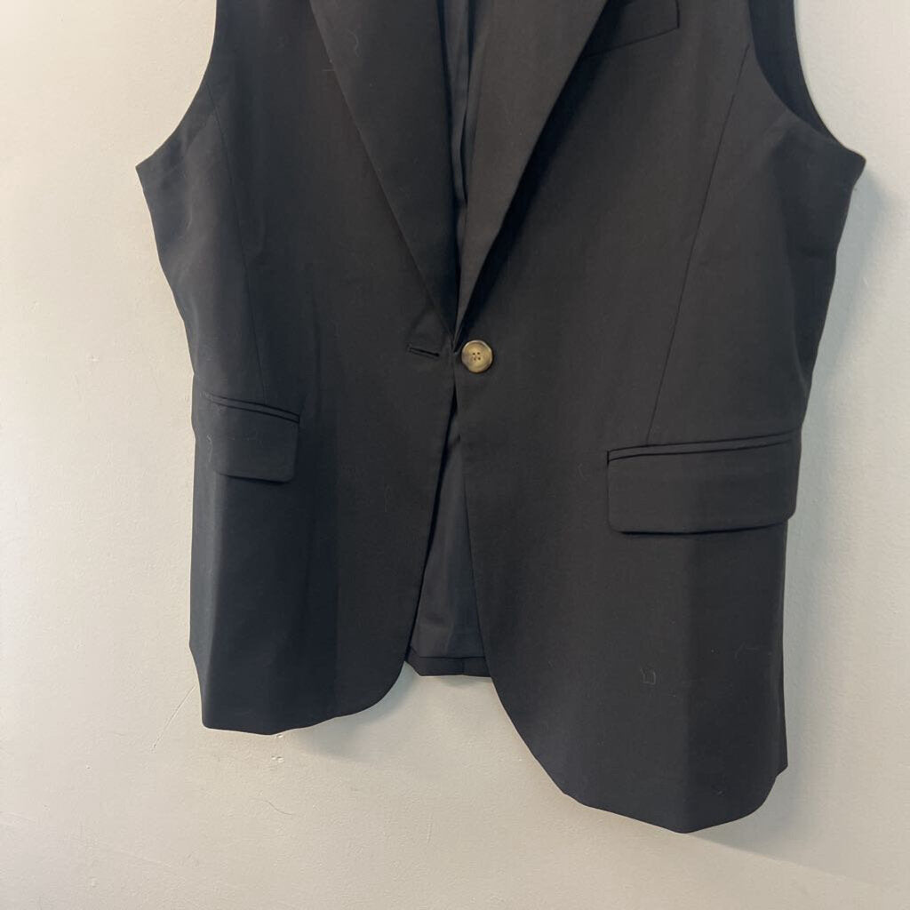 Mina Self Black Sleeveless Blazer Vest Top Extra Large