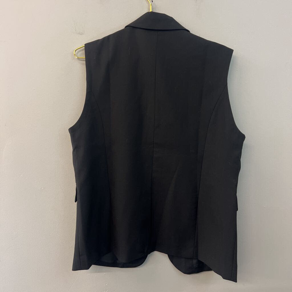 Mina Self Black Sleeveless Blazer Vest Top Extra Large
