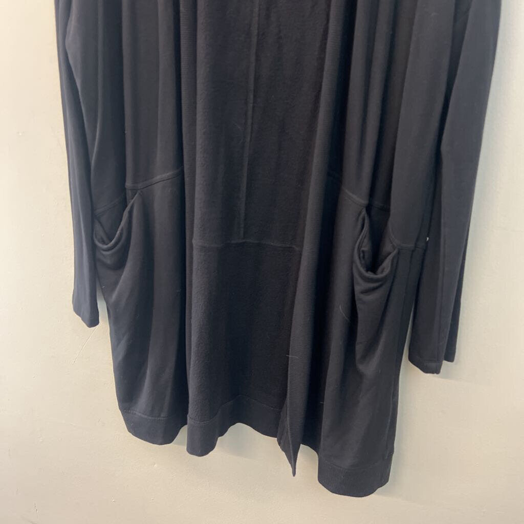 Soma Wknd Soft Black Long Sleeve Open Front Sweater Large