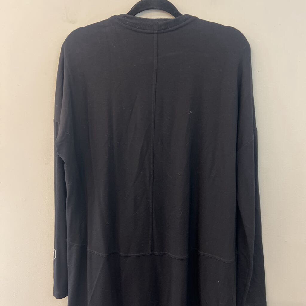 Soma Wknd Soft Black Long Sleeve Open Front Sweater Large