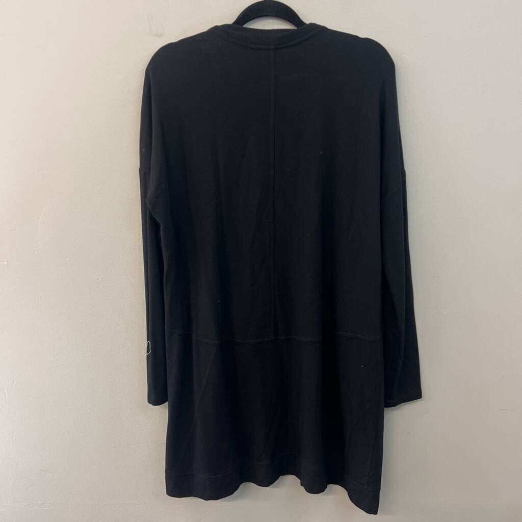 Soma Wknd Soft Black Long Sleeve Open Front Sweater Large