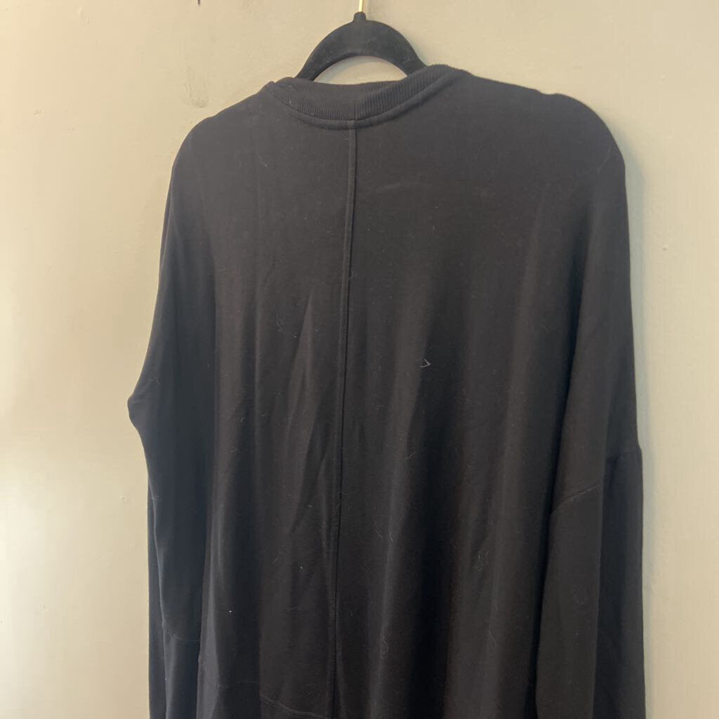 Soma Wknd Soft Black Long Sleeve Open Front Sweater Large